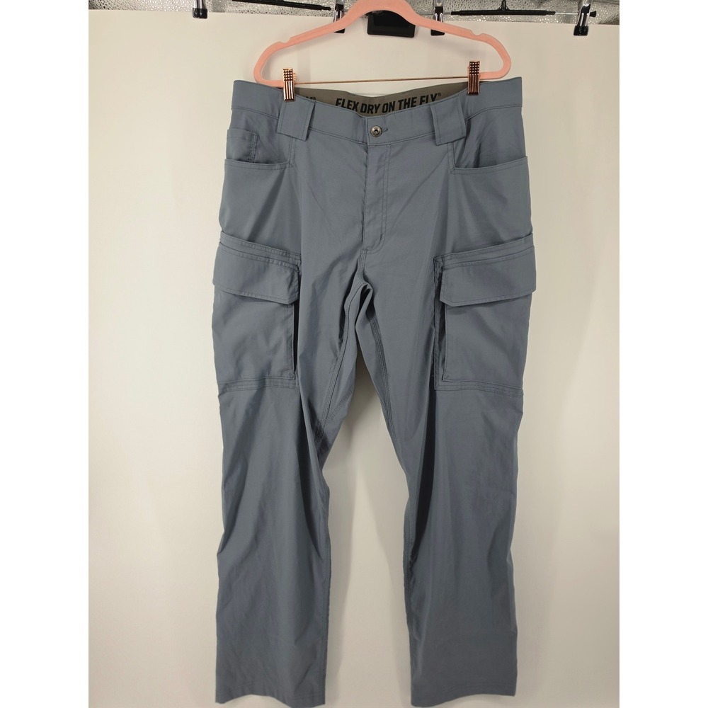 Duluth Trading Co Flex Dry on the Fly Cargo Pants Mens 38x34 Relaxed Blue Gray